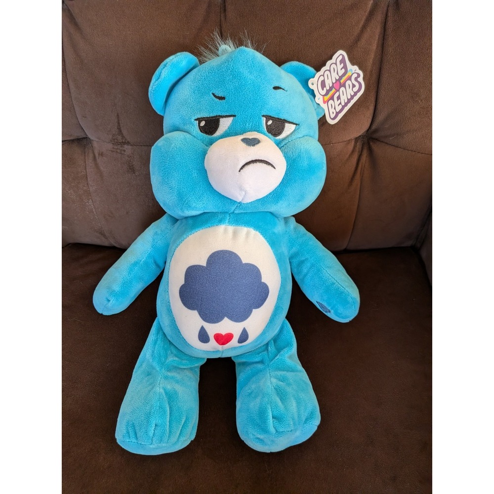 Care Bears Grumpy Bear Blue Plush Stuffed Animal 2024 Basic Fun Rain Cloud 14in